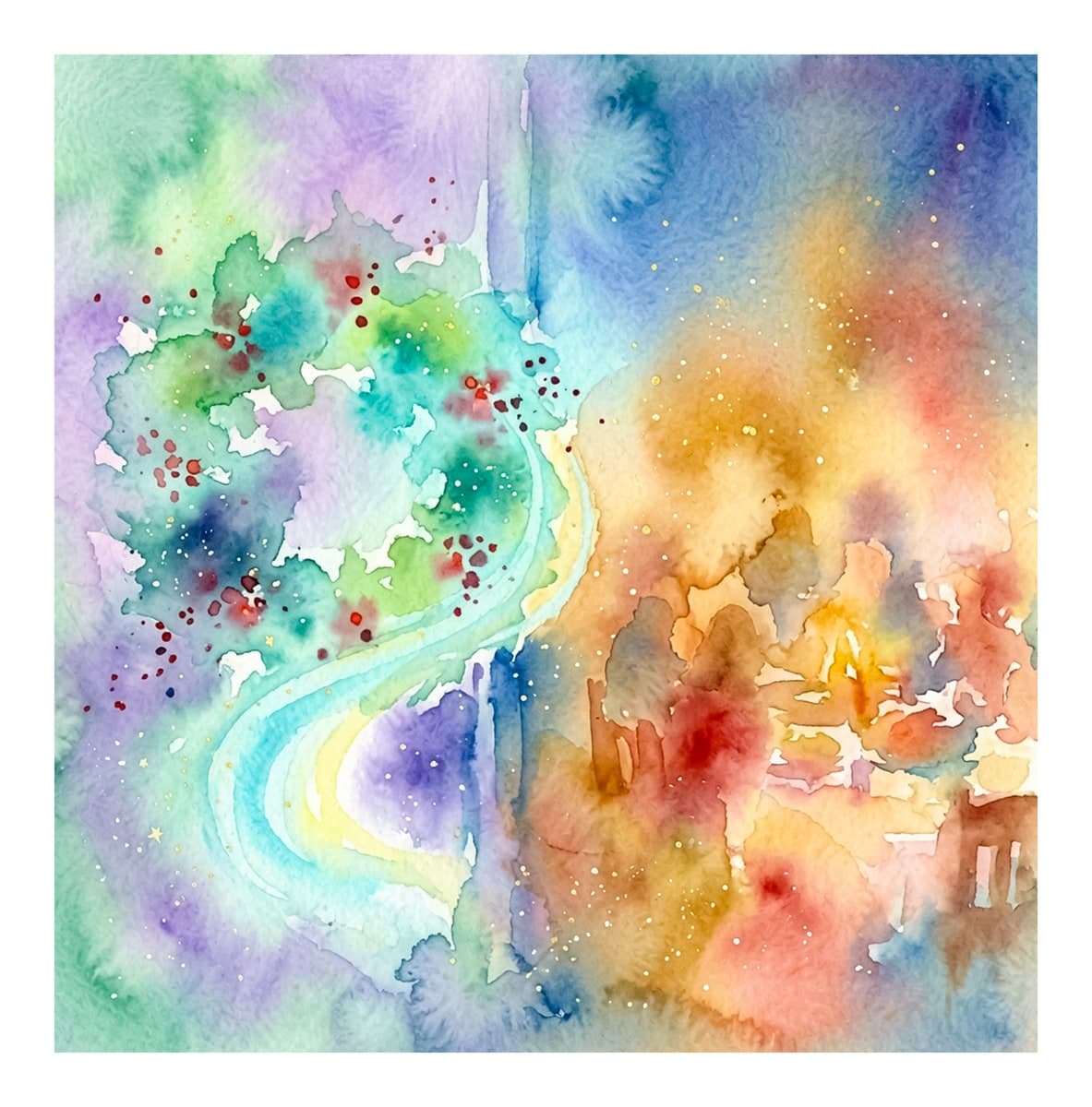 Christmas Window Scenes Reverse Coloring Book interior page 11