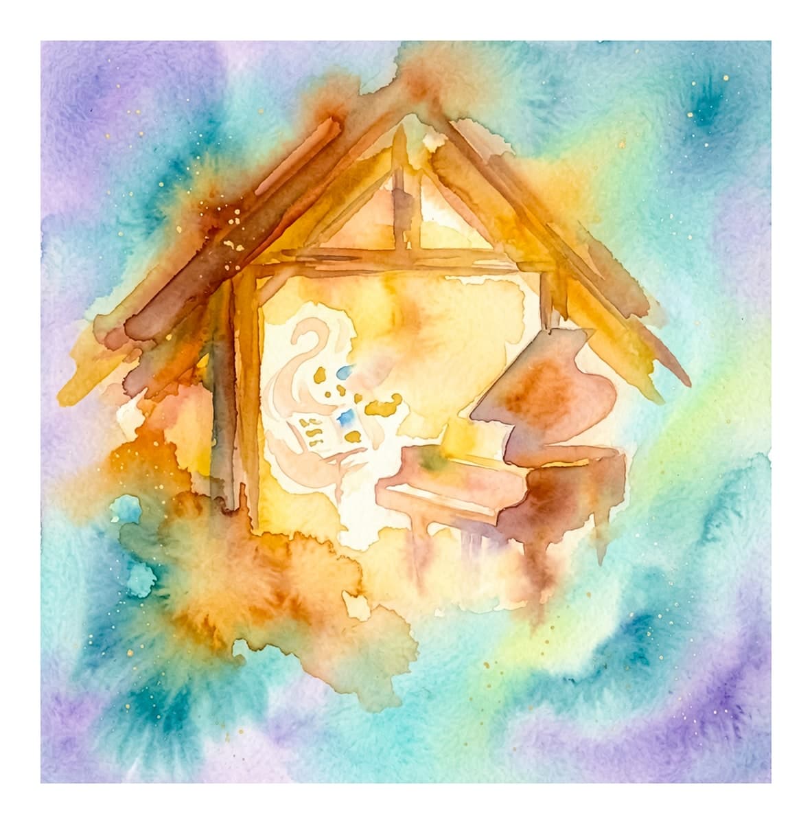 Christmas Window Scenes Reverse Coloring Book interior page 13