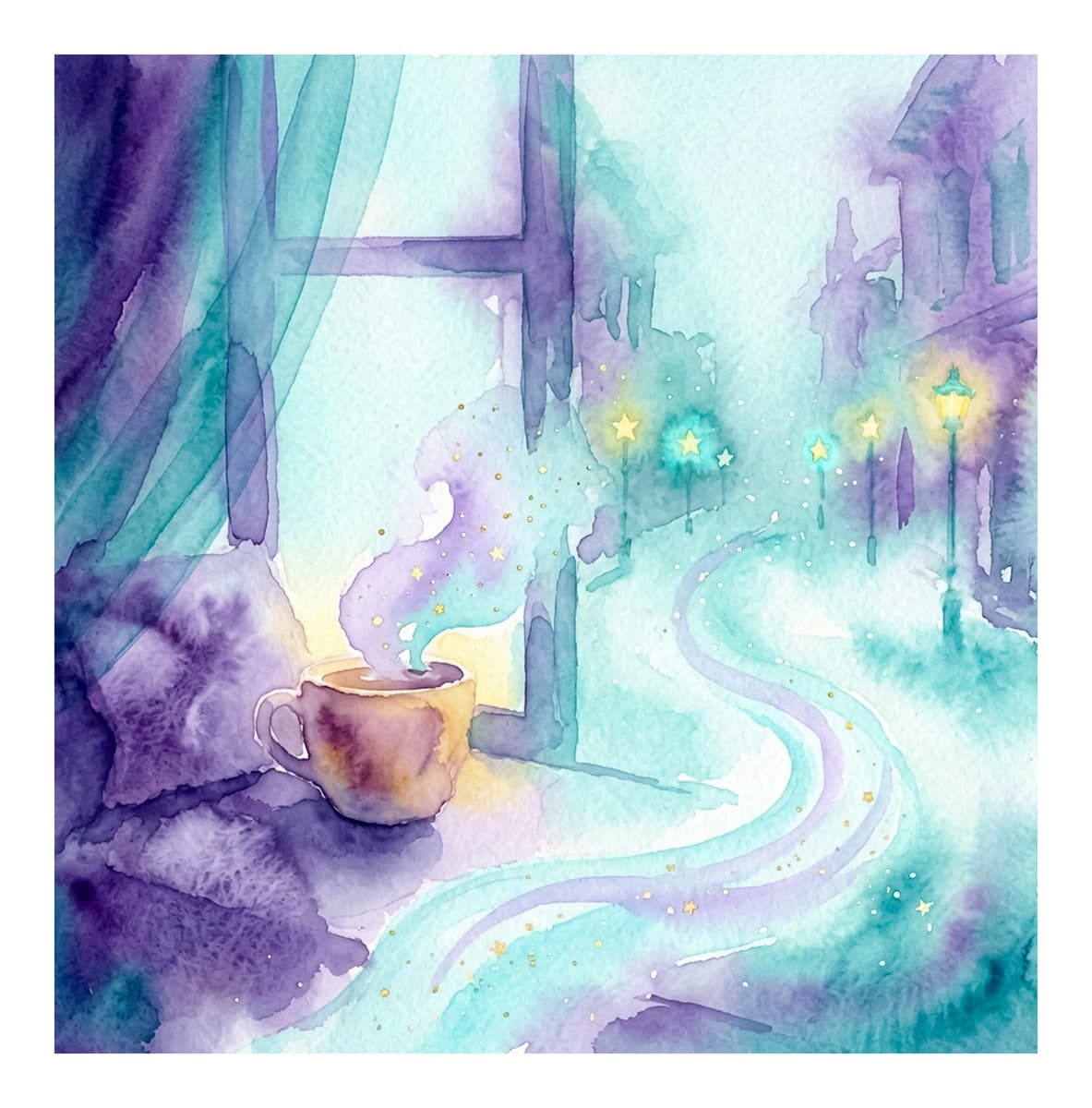 Christmas Window Scenes Reverse Coloring Book interior page 3