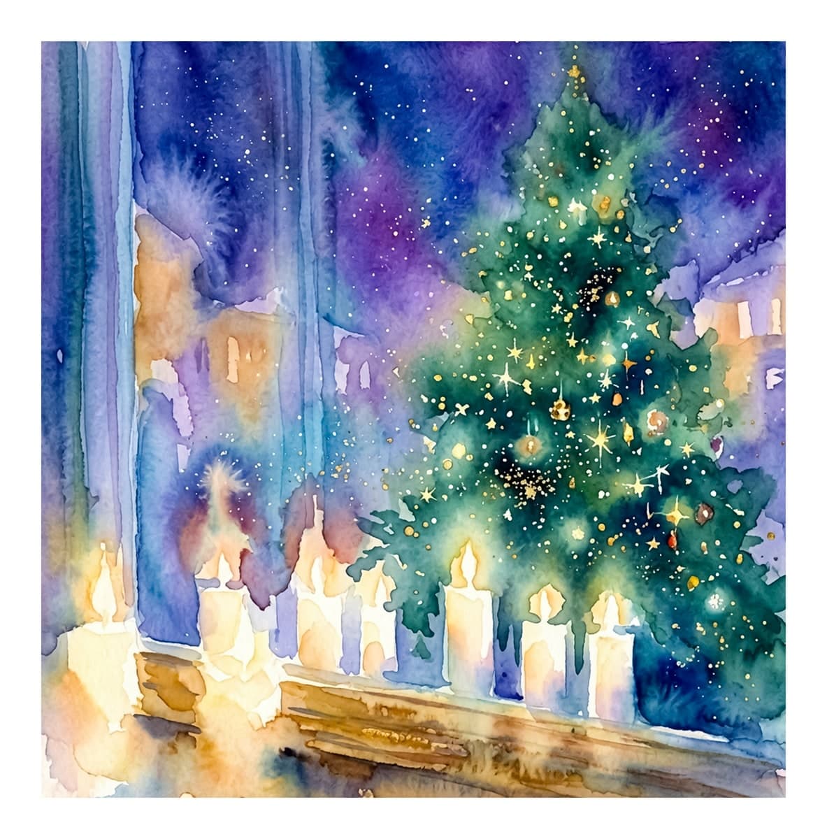 Christmas Window Scenes Reverse Coloring Book interior page 5