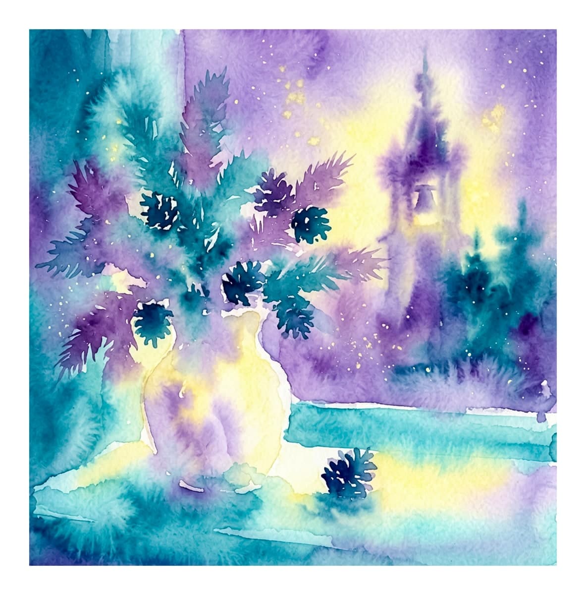 Christmas Window Scenes Reverse Coloring Book interior page 9