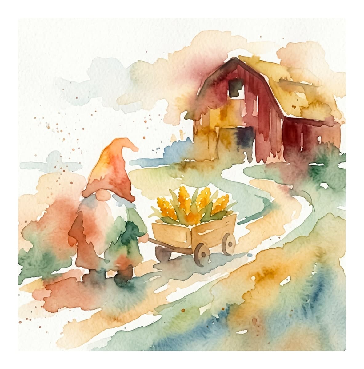 Cozy Gnomes Reverse Coloring Book interior page 16