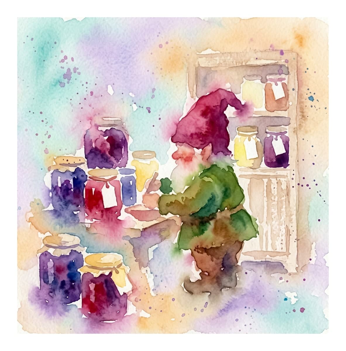 Cozy Gnomes Reverse Coloring Book interior page 4