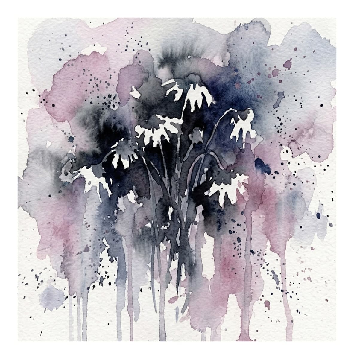 Dark Botanical Reverse Coloring Book interior page 5