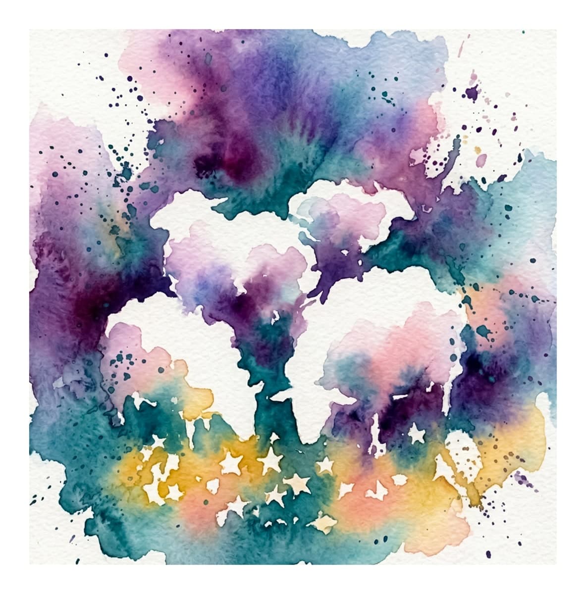 Ethereal Vibes Reverse Coloring Book interior page 1