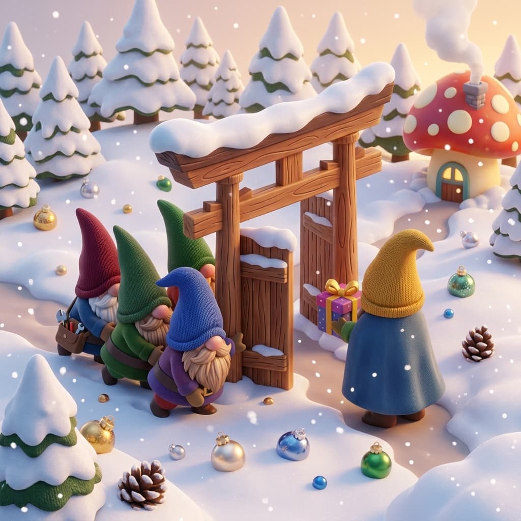 Gnomes Christmas Coloring Book cover