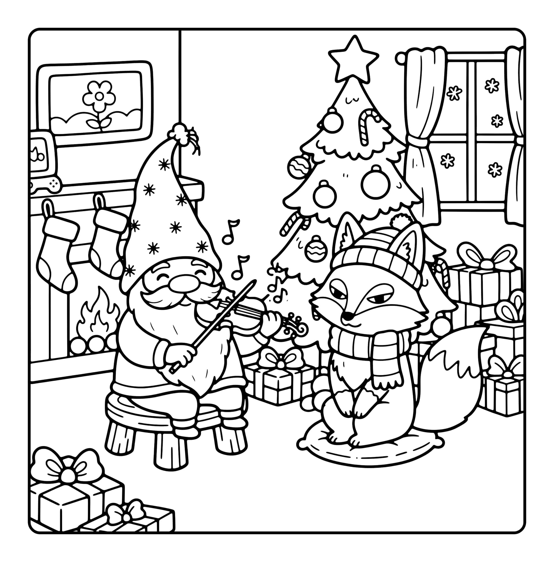 Gnomes Christmas Coloring Book interior preview 1