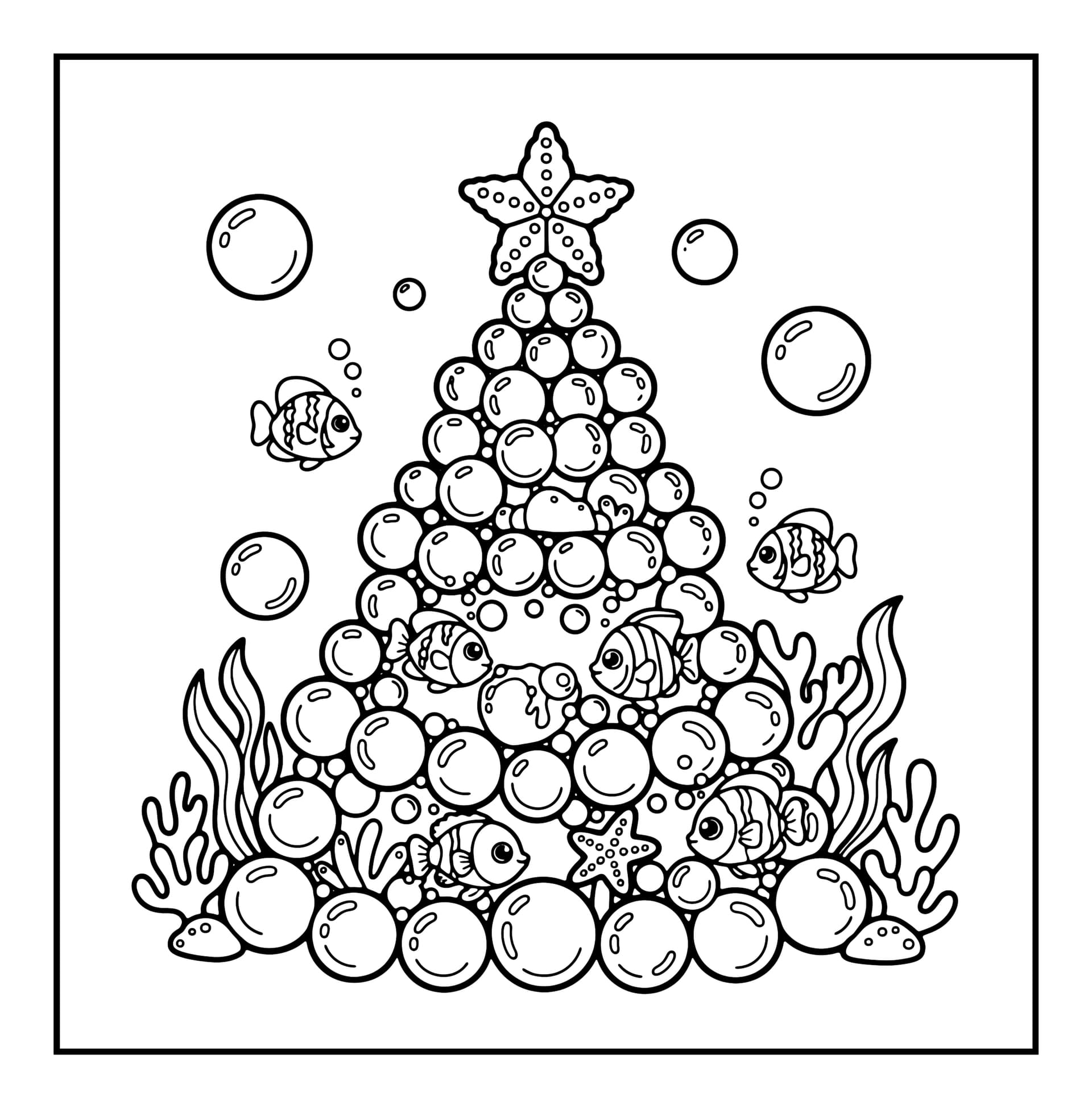 Ocean Christmas Coloring Book interior preview 2