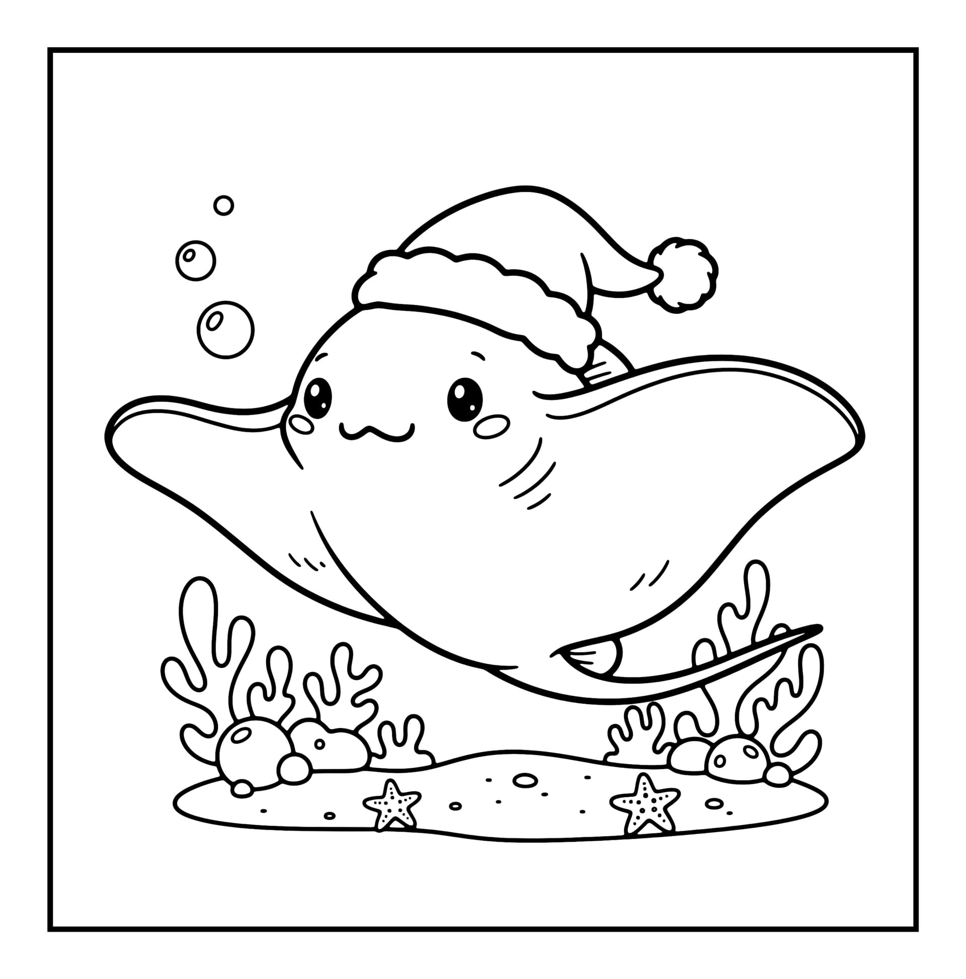 Ocean Christmas Coloring Book interior preview 3