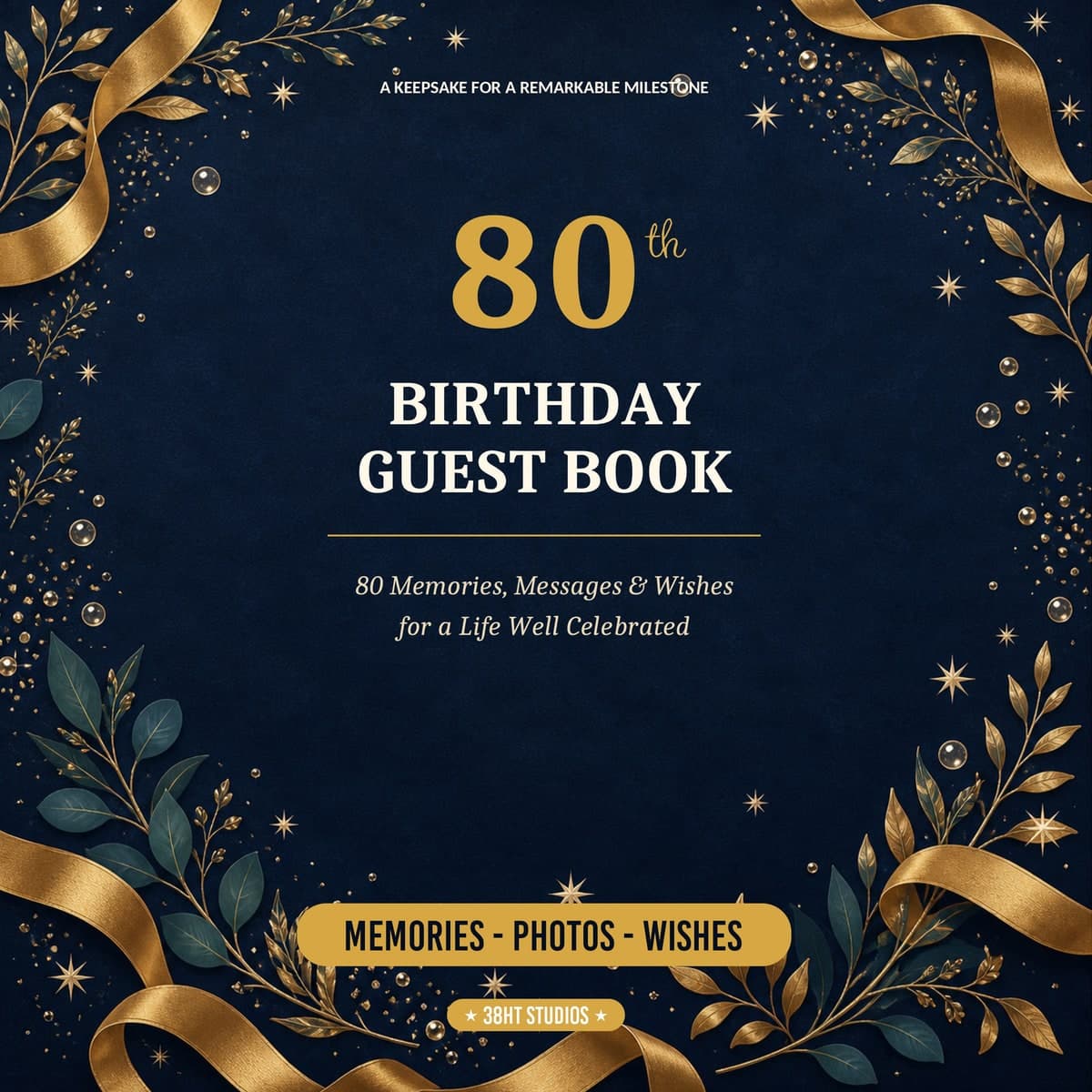 80th Birthday Guest Book cover