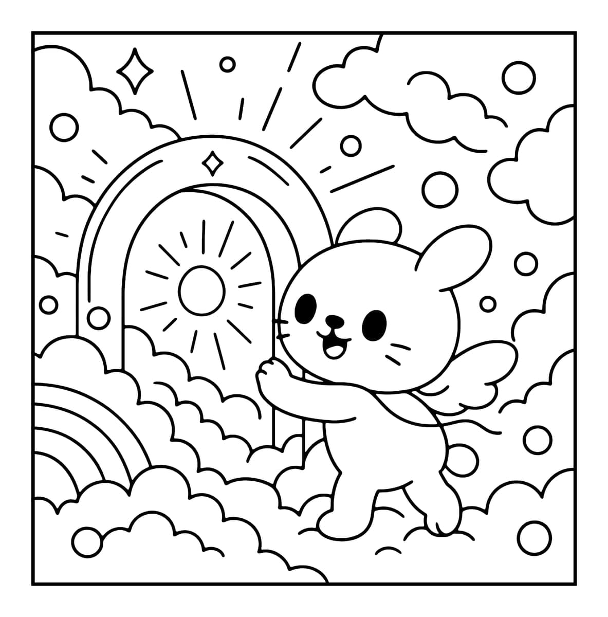 Bubble Castle Coloring Book interior line art 11