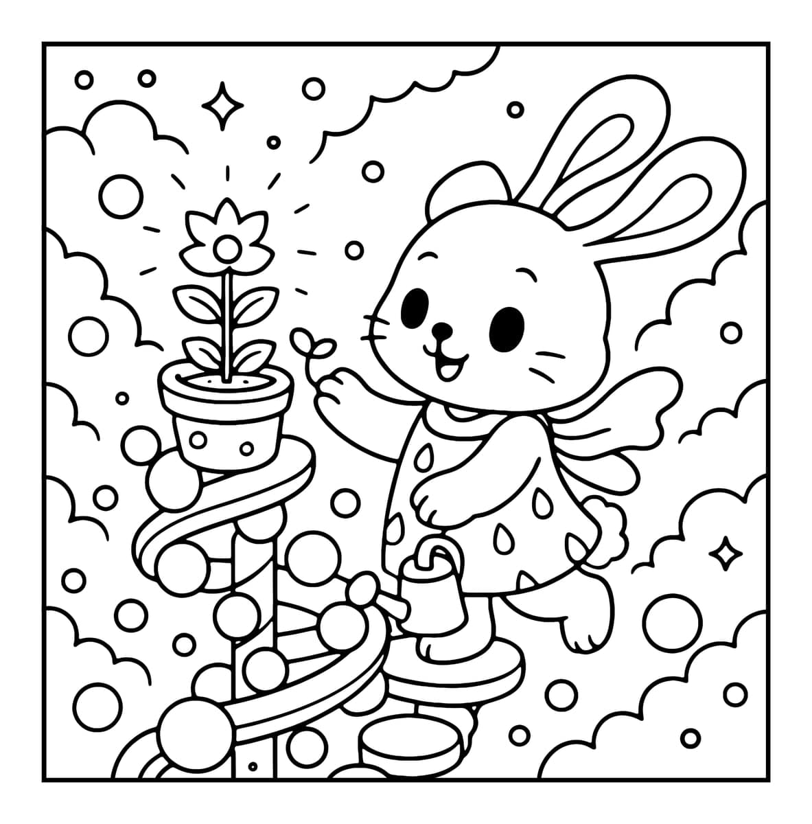 Bubble Castle Coloring Book interior line art 12