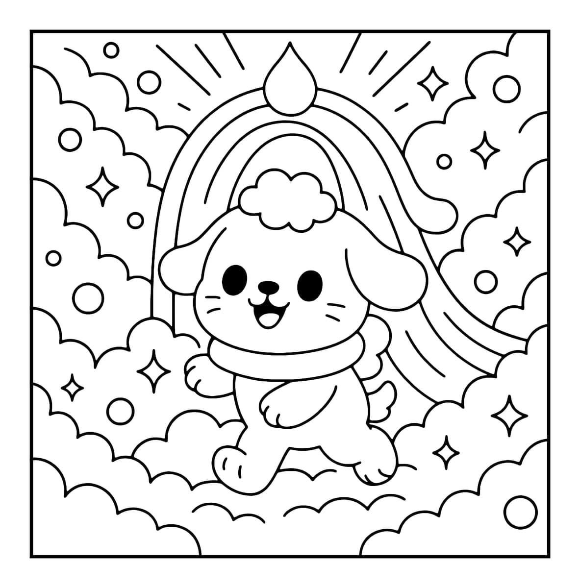 Bubble Castle Coloring Book interior line art 2
