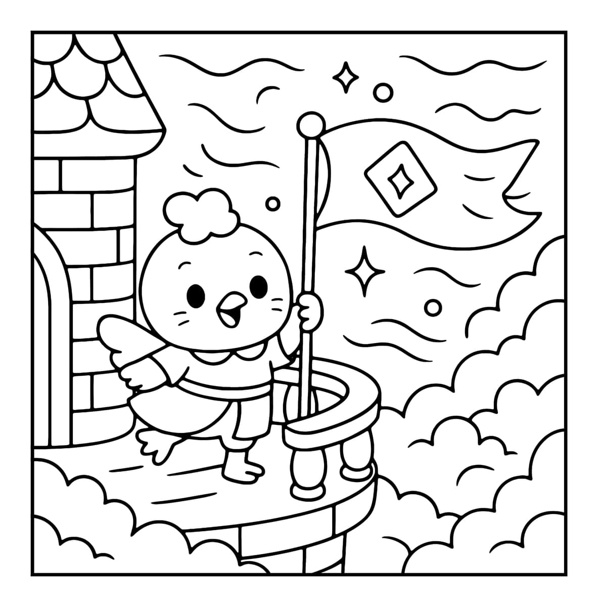Bubble Castle Coloring Book interior line art 3