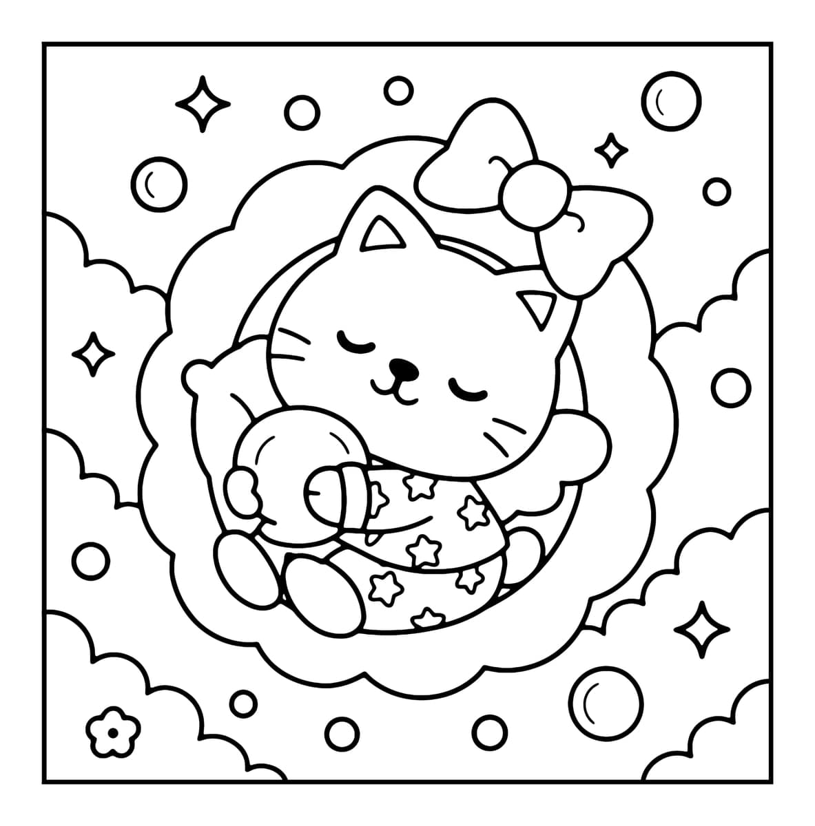 Bubble Castle Coloring Book interior line art 4