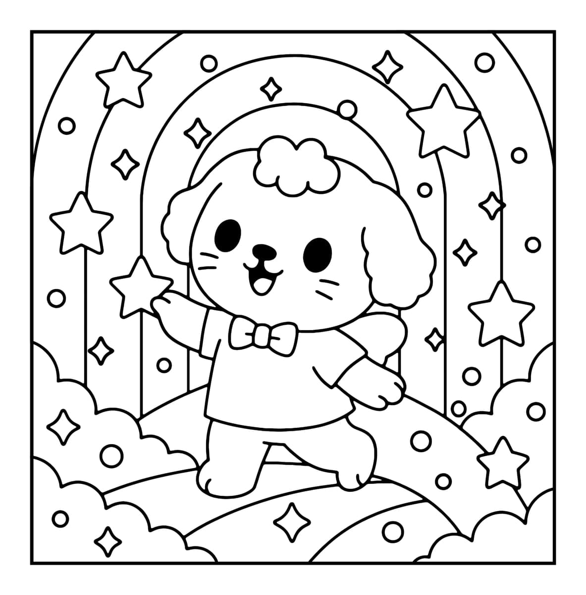 Bubble Castle Coloring Book interior line art 8