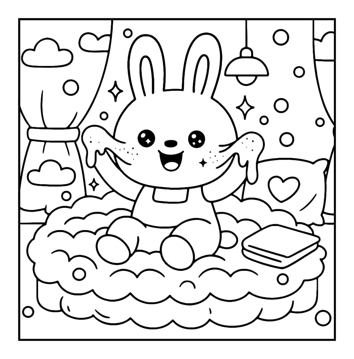 Bubble Corner Coloring Book interior line art 6