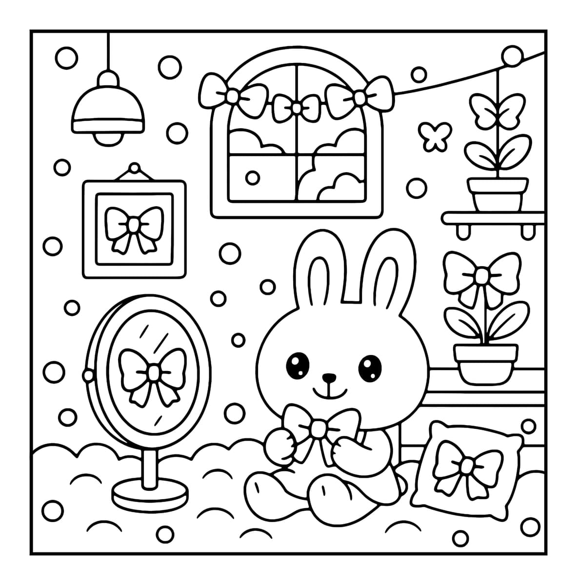 Bubble Corner Coloring Book interior line art 7