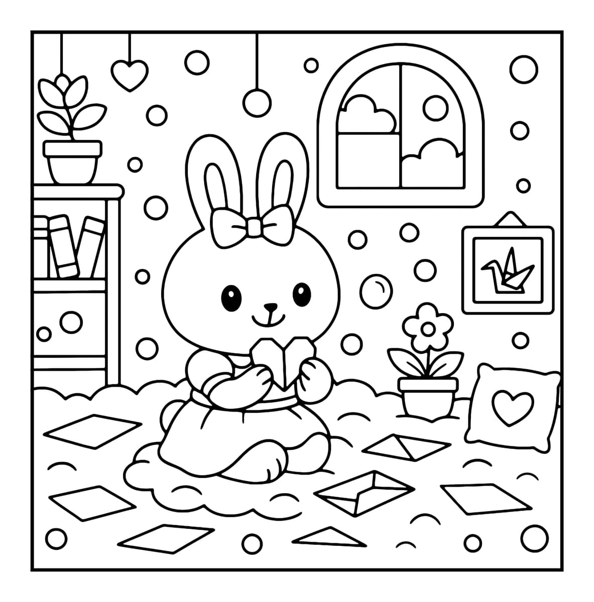 Bubble Corner Coloring Book interior line art 8