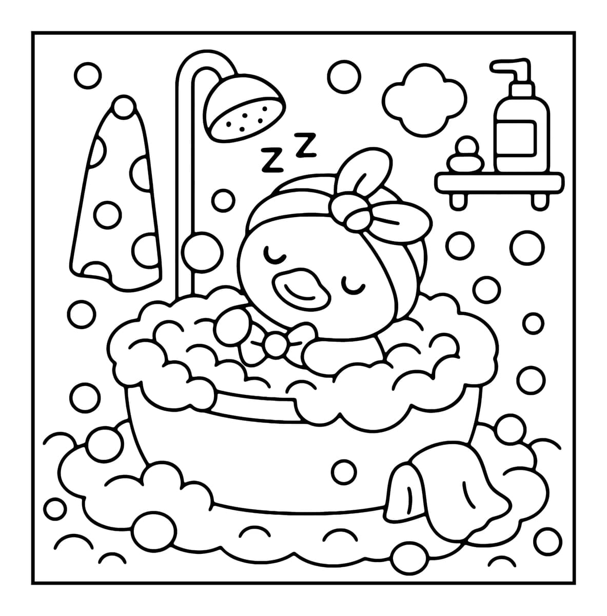 Bubble Corner Coloring Book interior line art 9