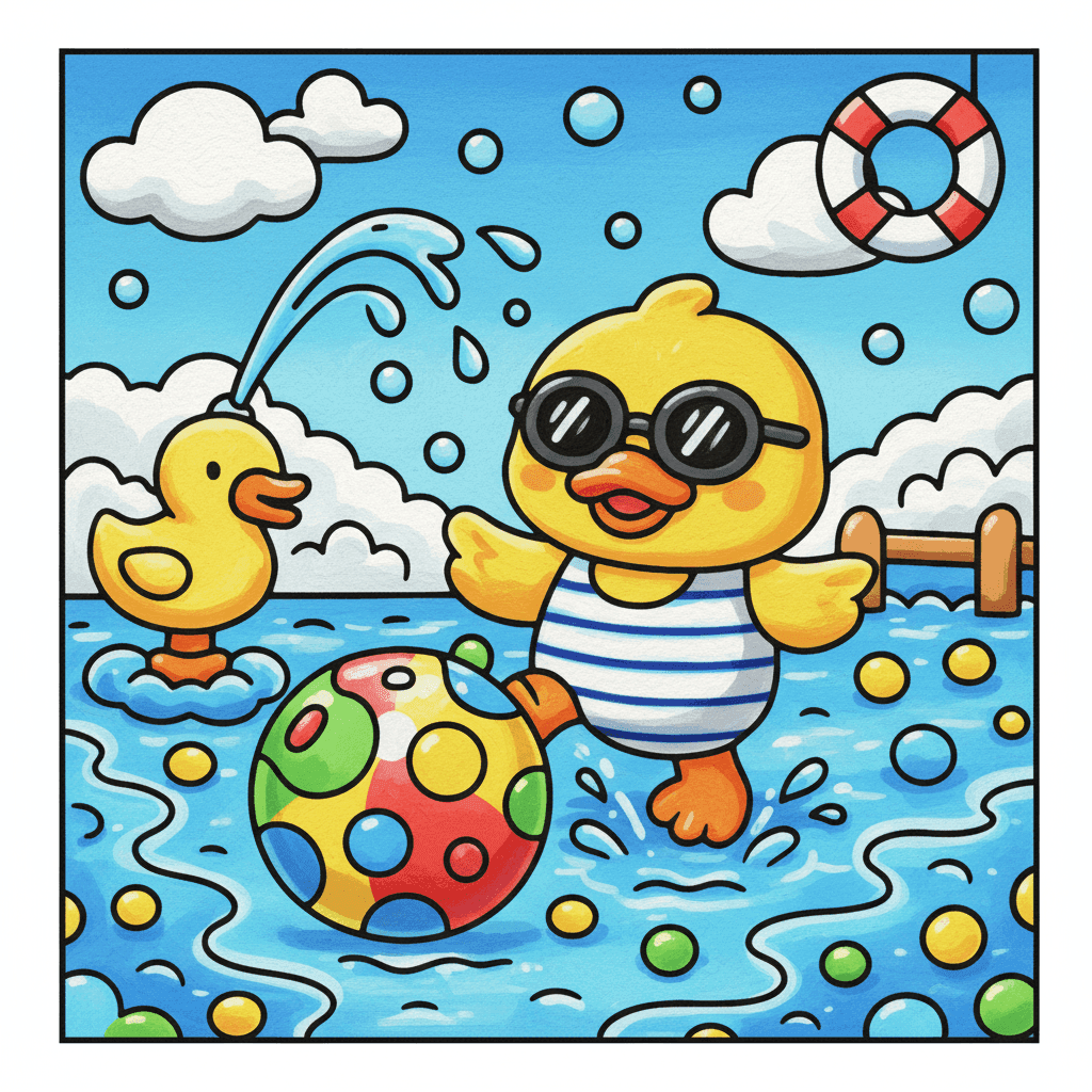 Bubble Cuties Coloring Book colored sample 3