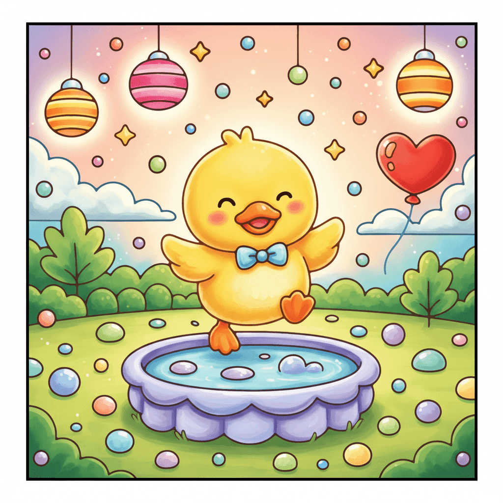 Bubble Cuties Coloring Book colored sample 4