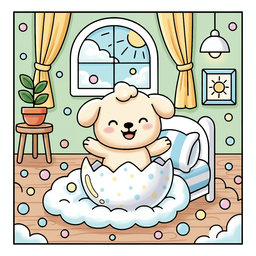 Bubble Cuties Coloring Book colored sample 7
