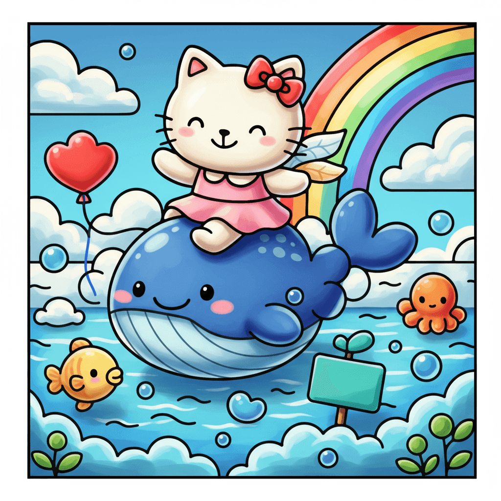 Bubble Cuties Coloring Book colored sample 9