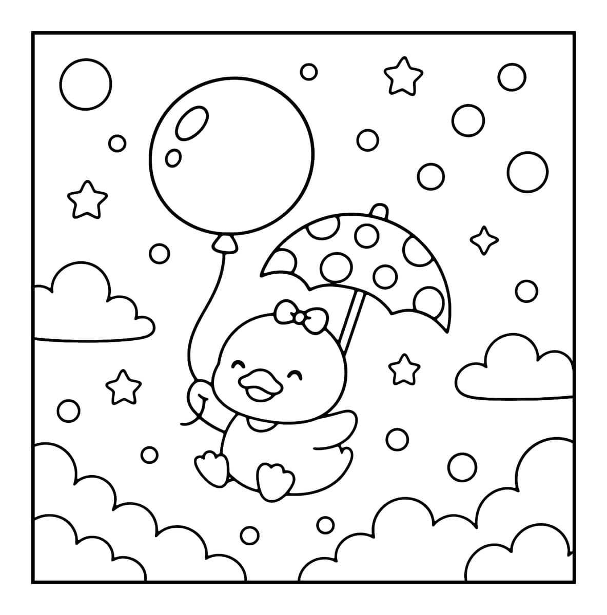 Bubble Cuties Coloring Book interior line art 2
