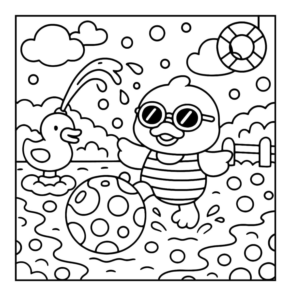 Bubble Cuties Coloring Book interior line art 3