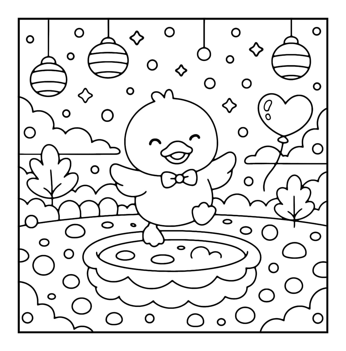Bubble Cuties Coloring Book interior line art 4