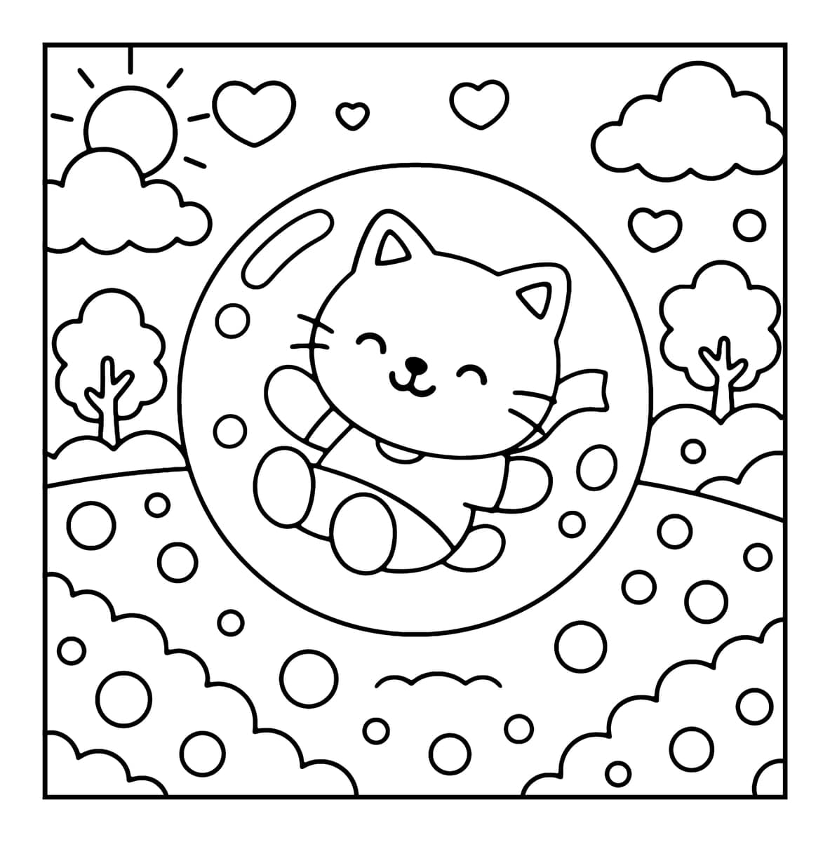 Bubble Cuties Coloring Book interior line art 5