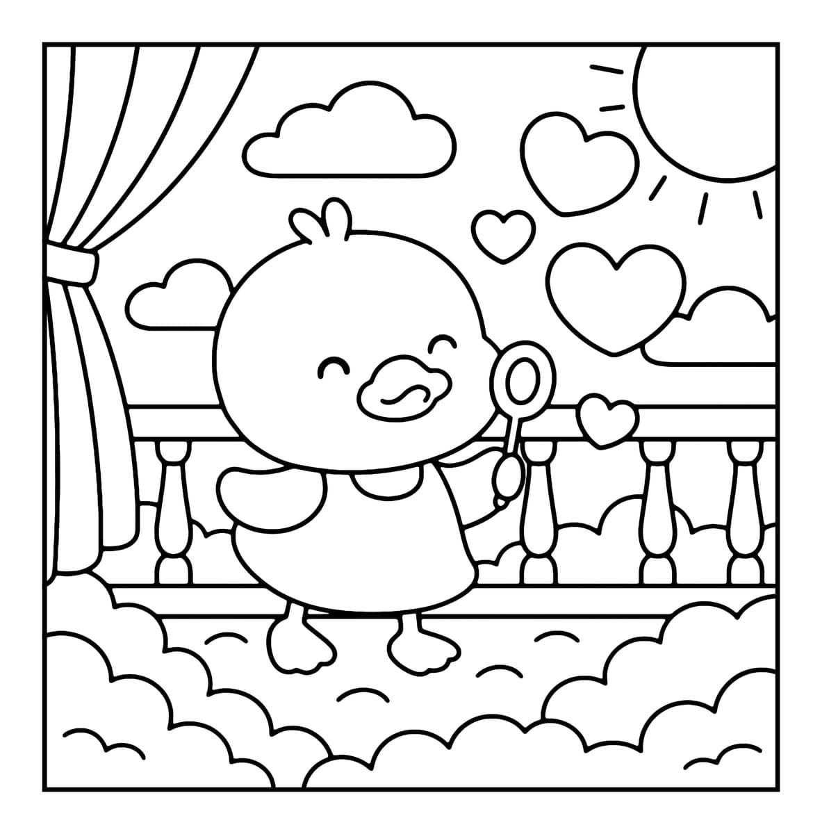 Bubble Cuties Coloring Book interior line art 8