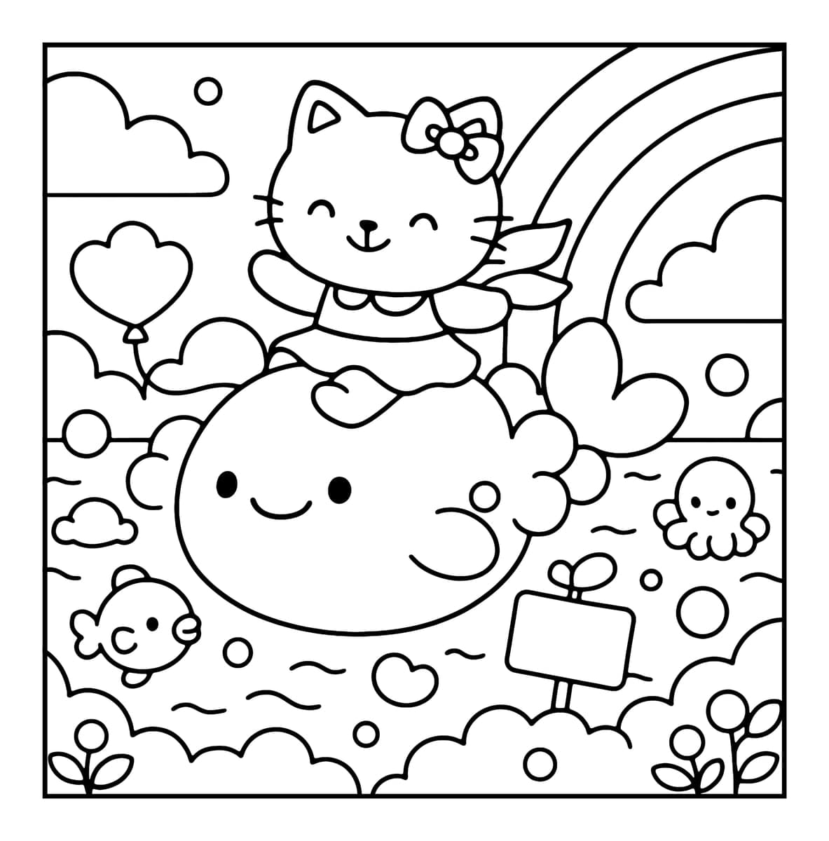 Bubble Cuties Coloring Book interior line art 9