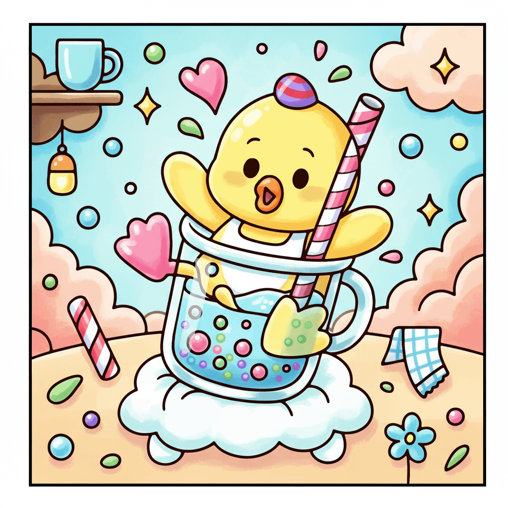 Bubble Food Coloring Book colored sample 1