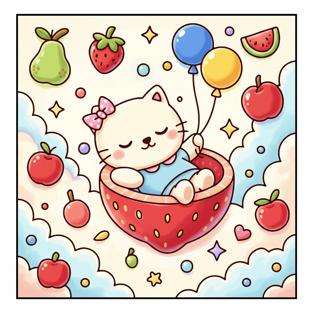 Bubble Fruit Coloring Book colored sample 1