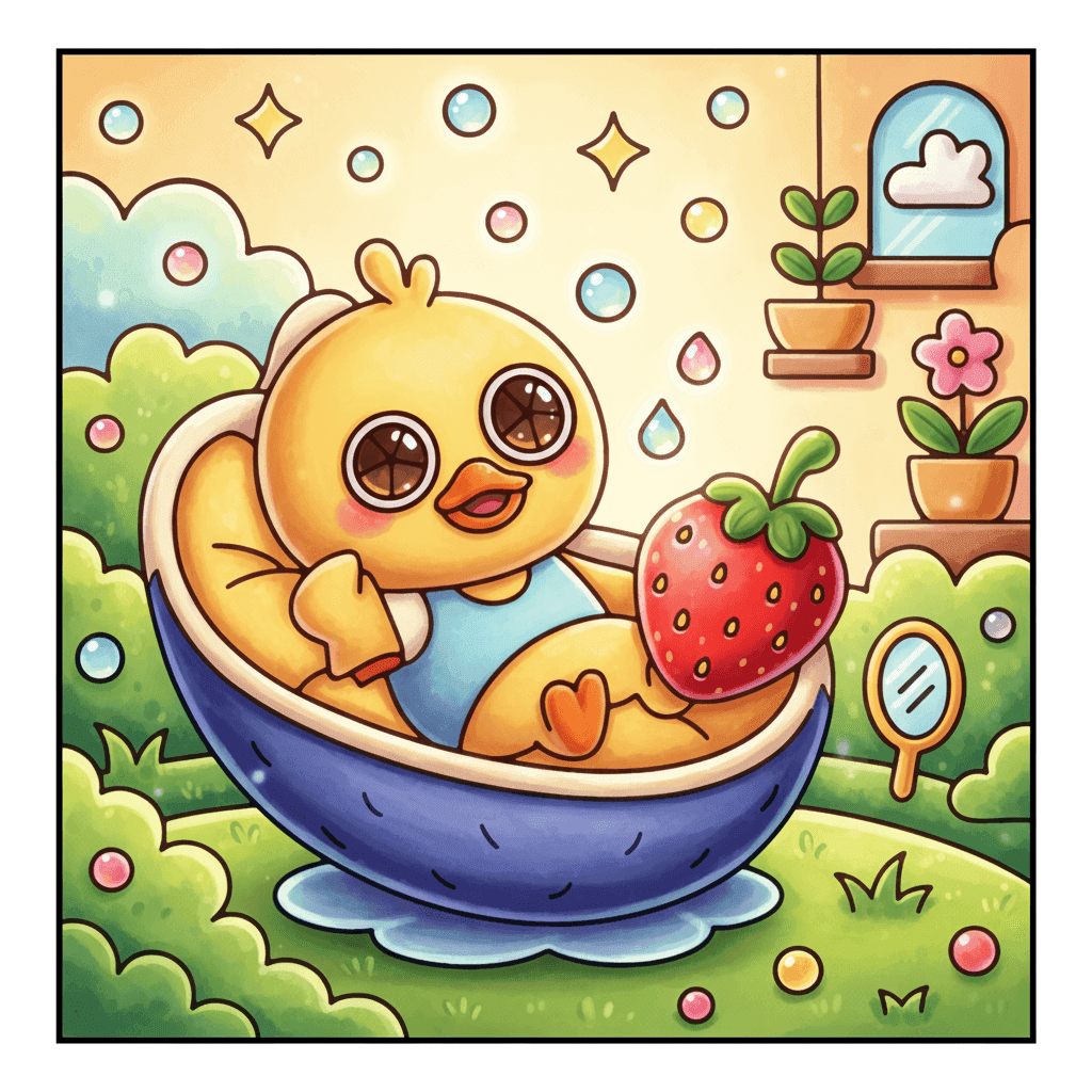 Bubble Fruit Coloring Book colored sample 3