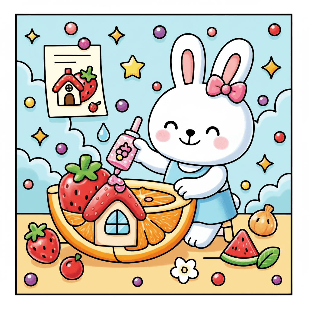 Bubble Fruit Coloring Book colored sample 5