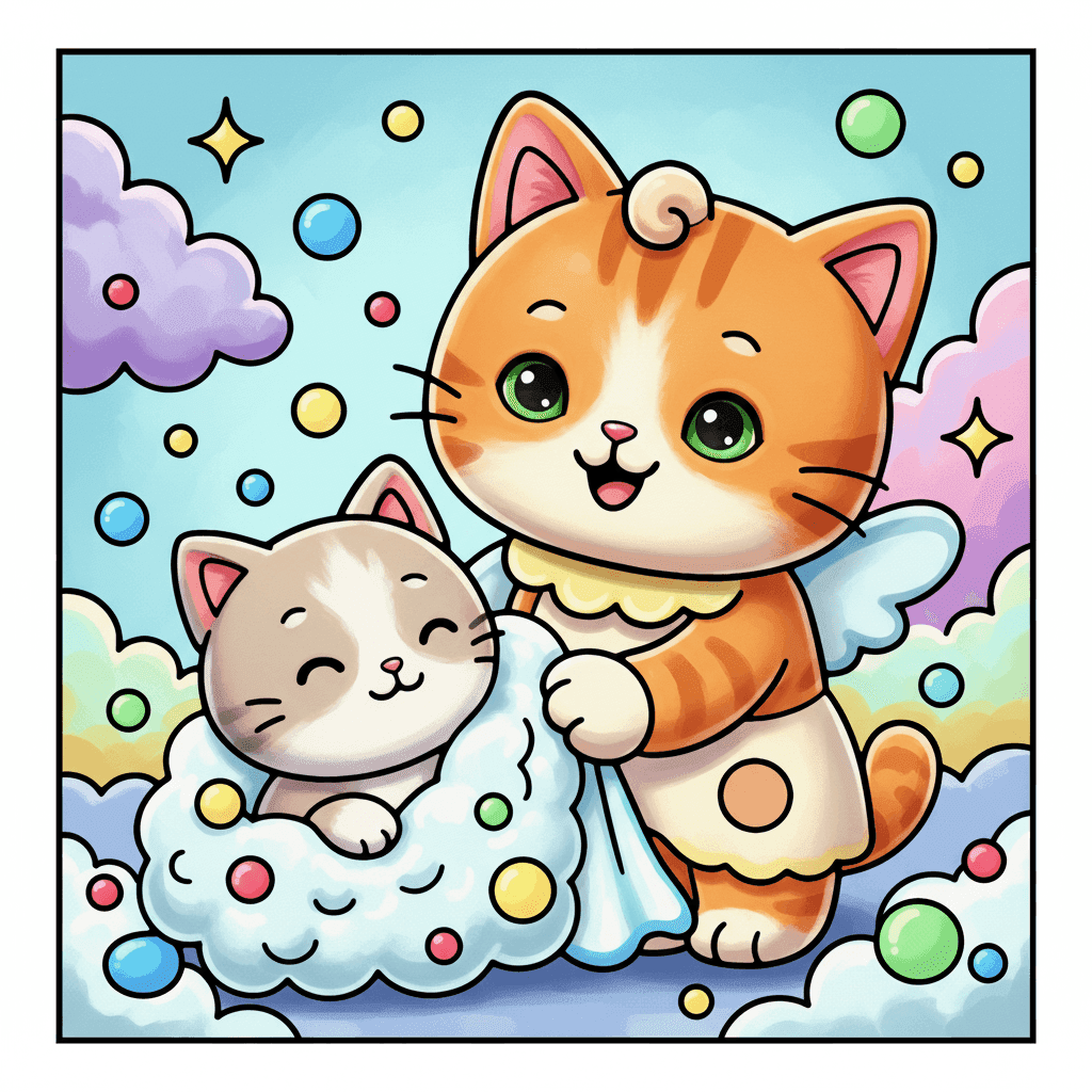 Bubble Pets Coloring Book colored sample 1