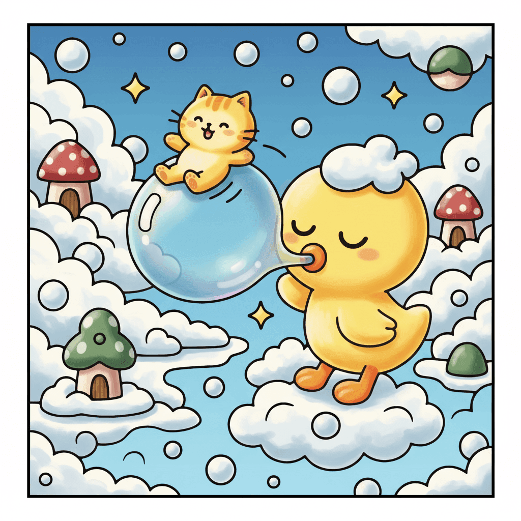 Bubble Pets Coloring Book colored sample 3