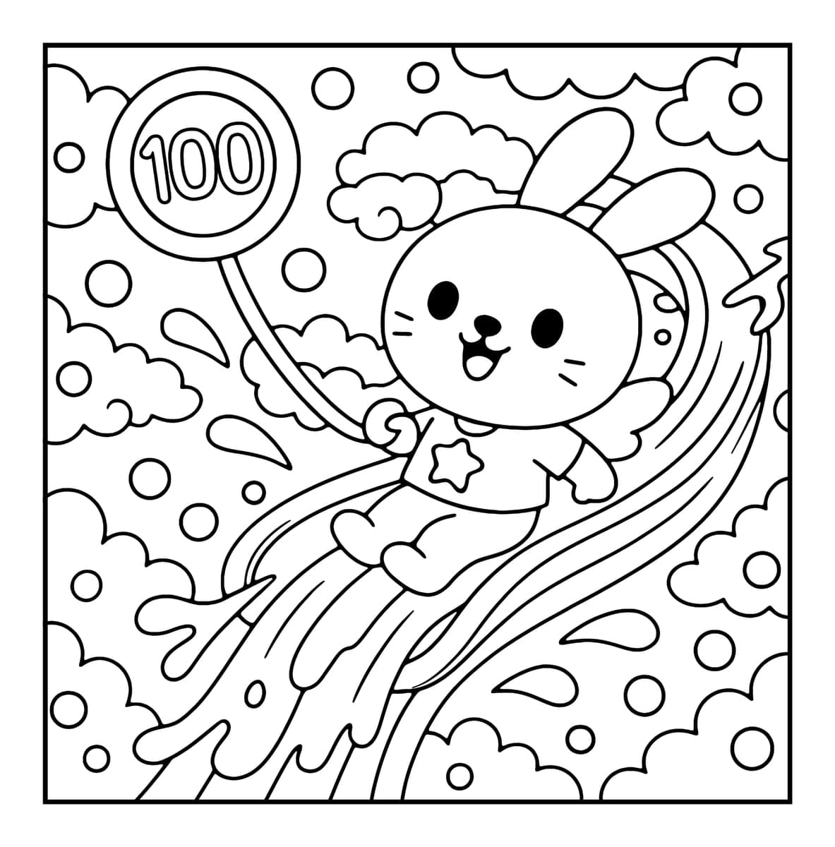 Bubble Tech Show Coloring Book interior line art 2