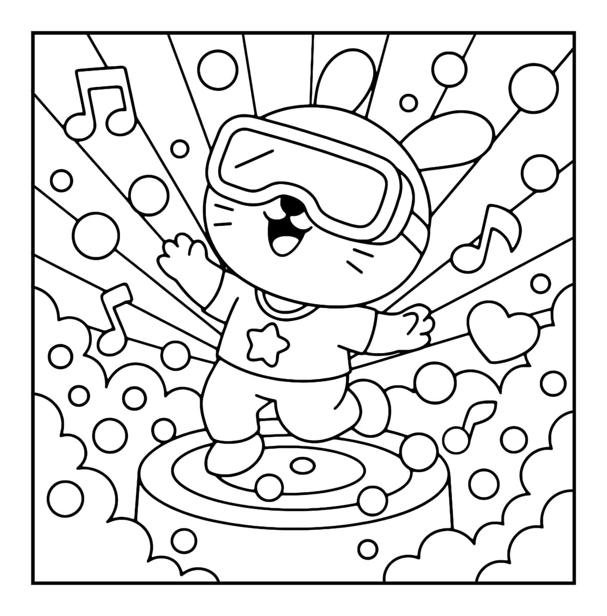 Bubble Tech Show Coloring Book interior line art 3