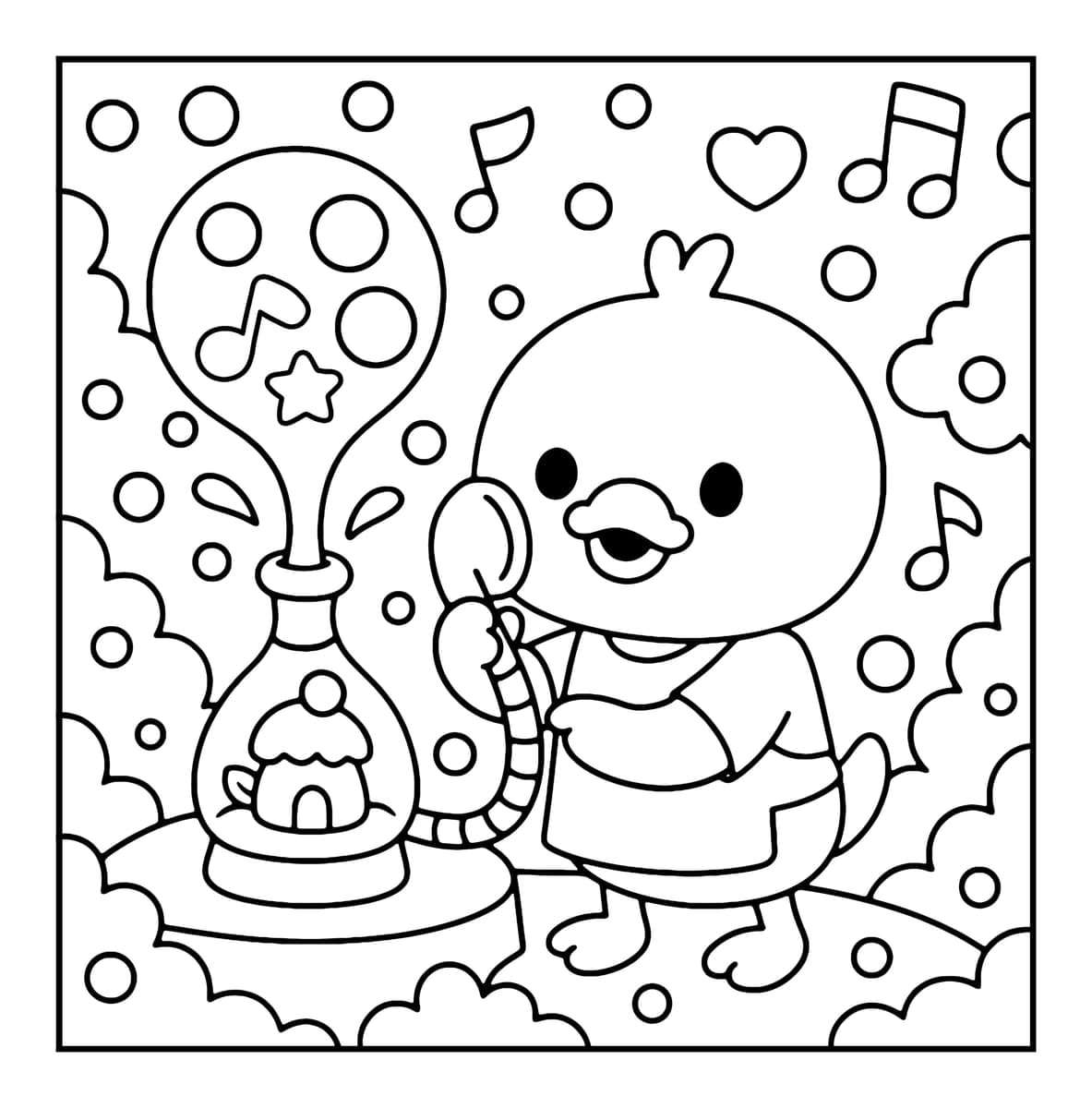 Bubble Tech Show Coloring Book interior line art 5