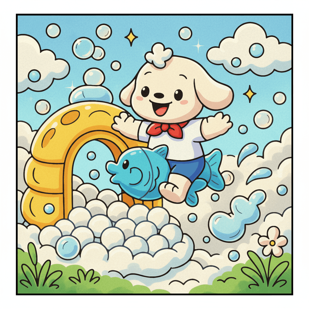 Bubble World Coloring Book colored sample 10