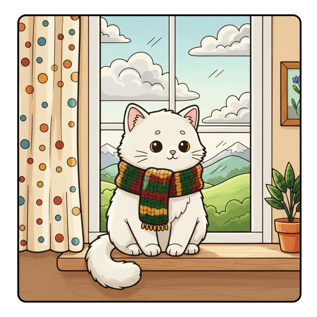 Cat Moments Coloring Book colored sample 2