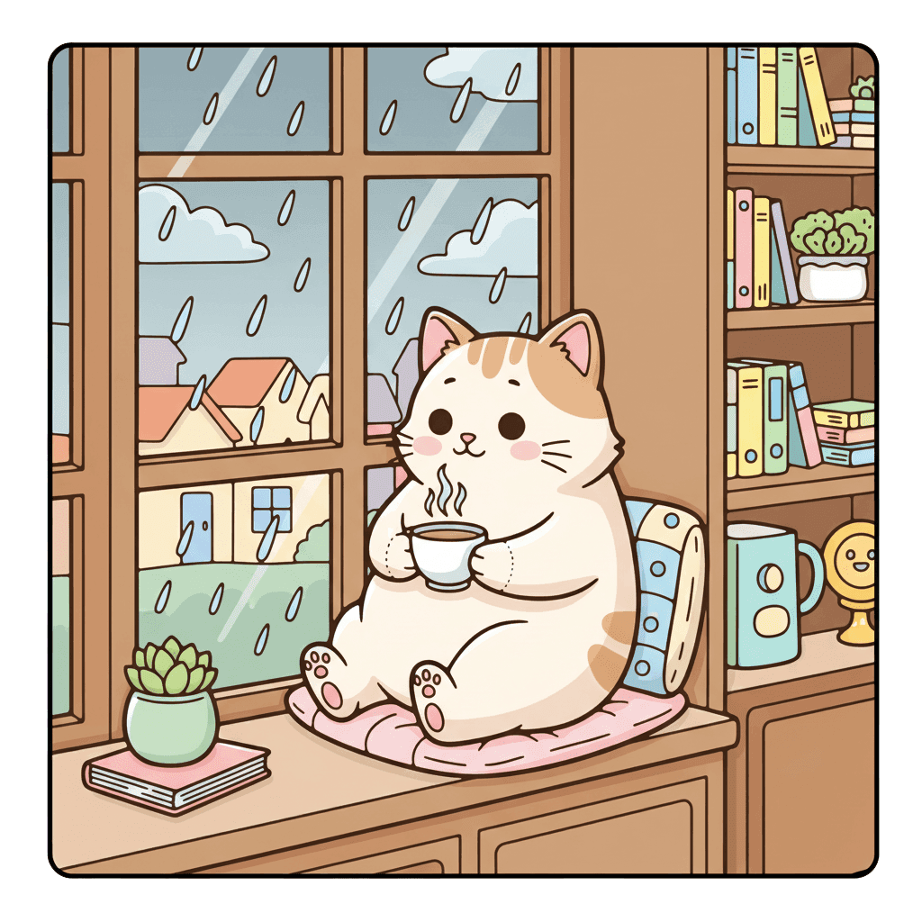 Cat Vibes Coloring Book colored sample 1