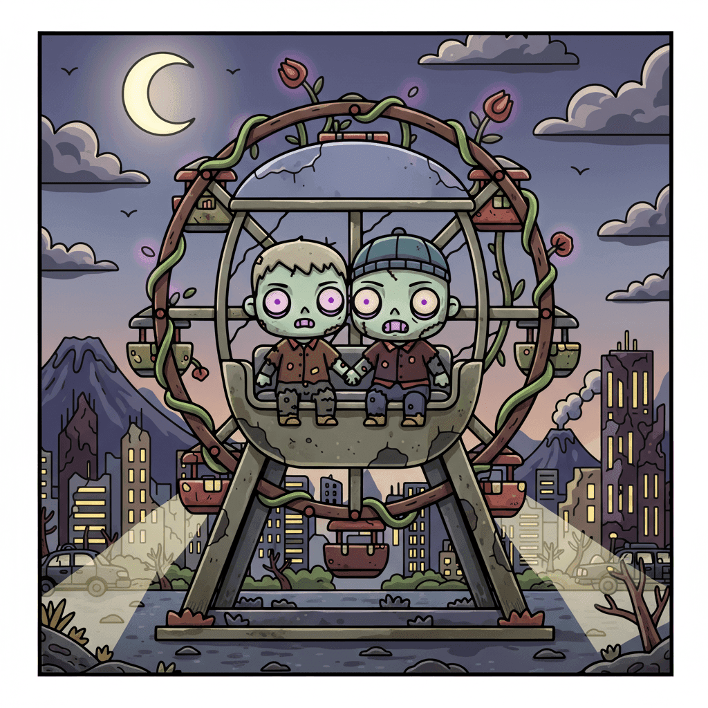 Chibi Zombie Love Coloring Book colored sample 5