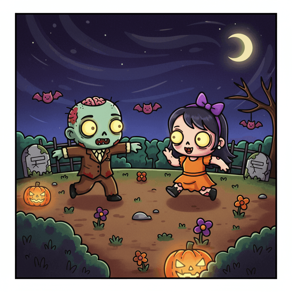 Chibi Zombie Love Coloring Book colored sample 6