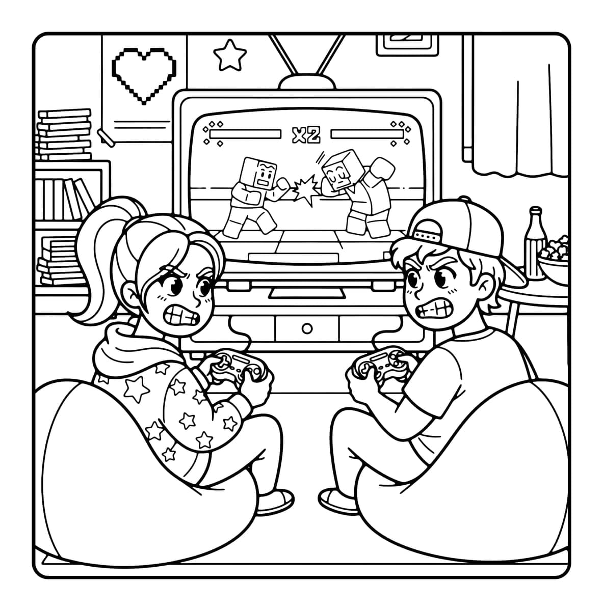 Couple Goals Coloring Book interior line art 2