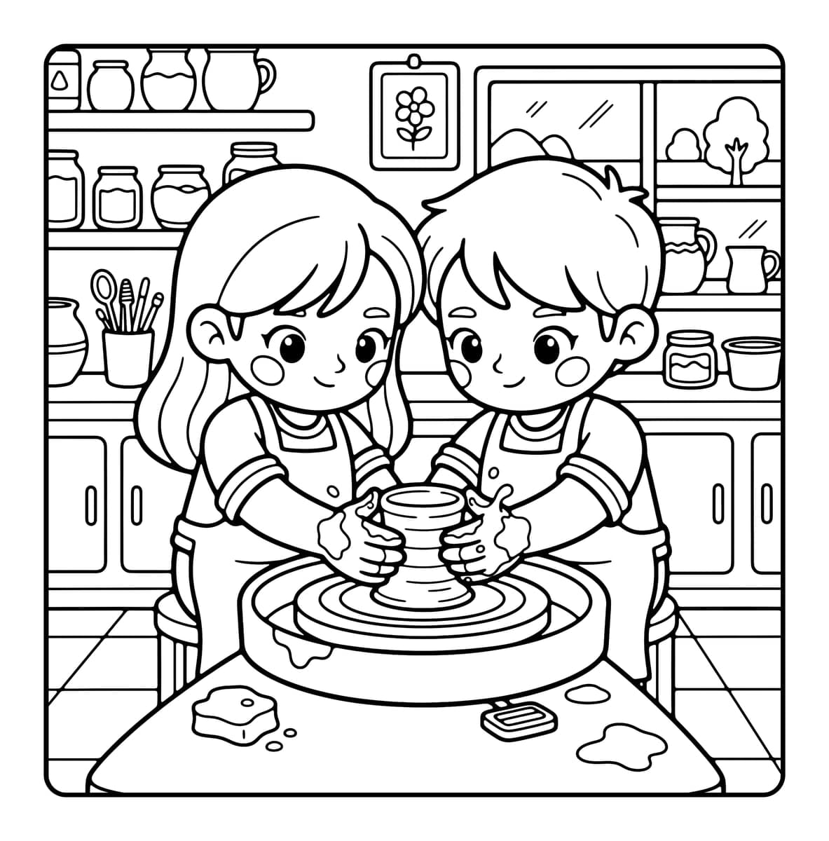 Couple Goals Coloring Book interior line art 3